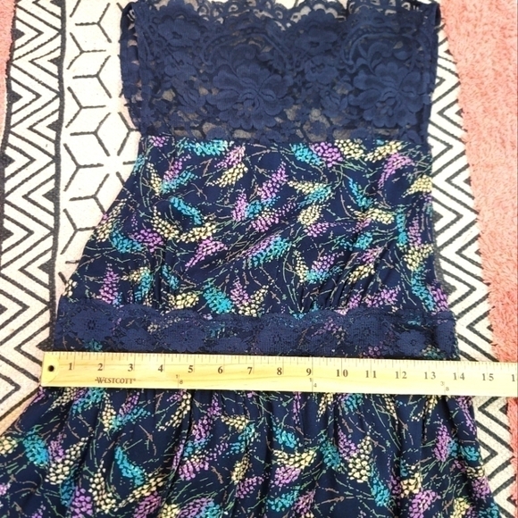FREE PEOPLE LACE YOKE FLORAL SLEEVELESS DRESS, SZ SMALL - Picture 13 of 13